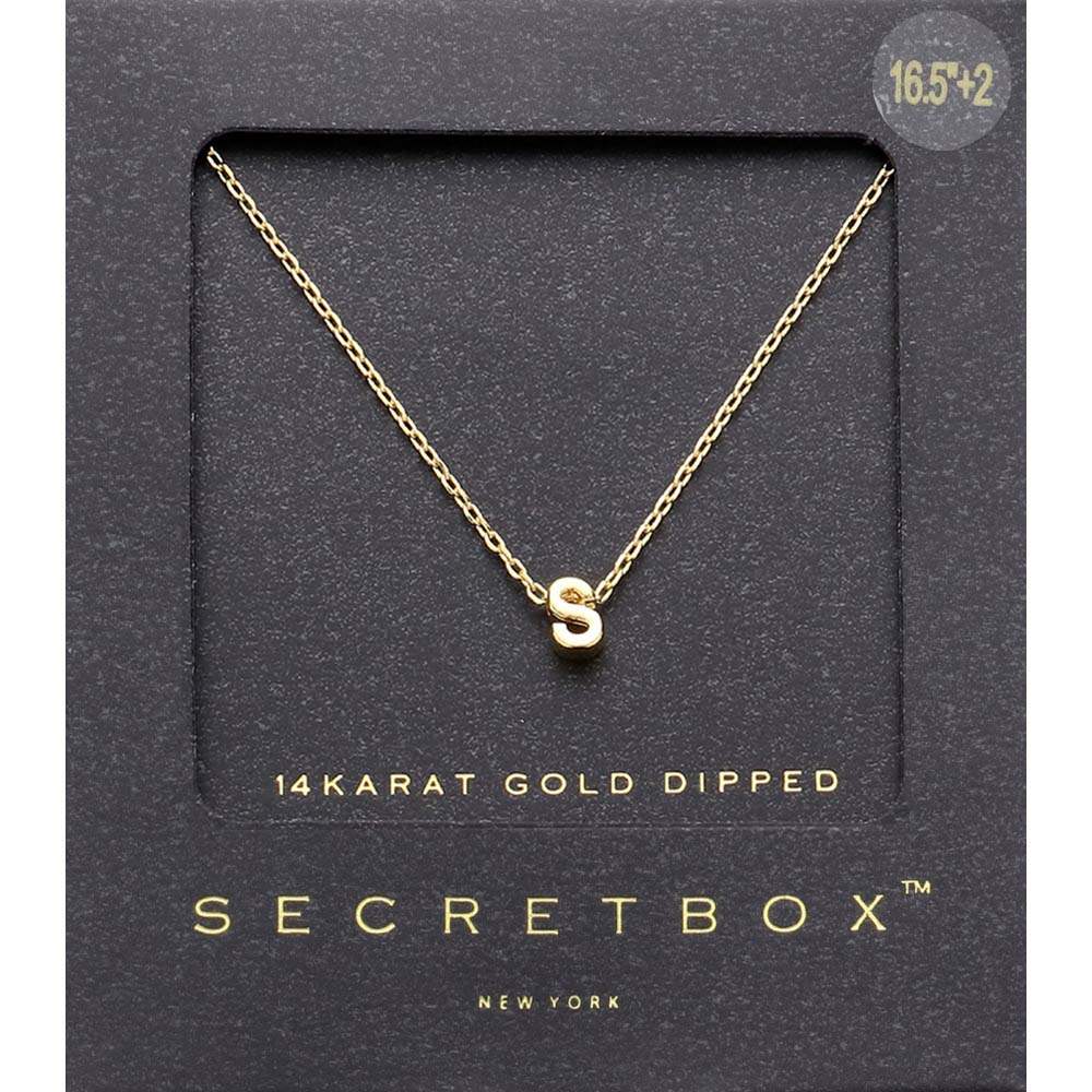 -S- SECRET BOX_14K Gold Dipped Initial Monogram Pendant Necklace - Madeline Love - Flyclothing LLC