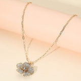 Beaded Flower Pendant Paperclip Chain Necklace - Madeline Love - Flyclothing LLC