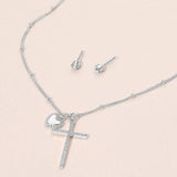 Heart Cross Pendant Necklace - Madeline Love - Flyclothing LLC