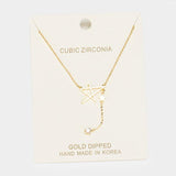 Gold Dipped Cubic Zirconia Star Pendant Necklace - Madeline Love - Flyclothing LLC