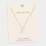 Gold Dipped Cubic Zirconia Female Astrological Sign Pendant Necklace - Madeline Love - Flyclothing LLC