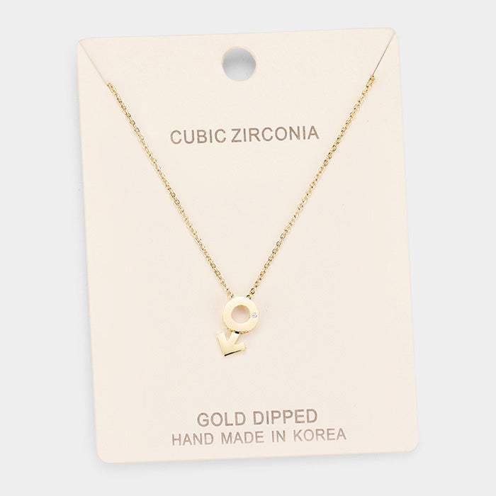 Gold Dipped Cubic Zirconia Female Astrological Sign Pendant Necklace - Madeline Love - Flyclothing LLC