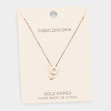 Gold Dipped Cubic Zirconia Female Astrological Sign Pendant Necklace - Madeline Love - Flyclothing LLC