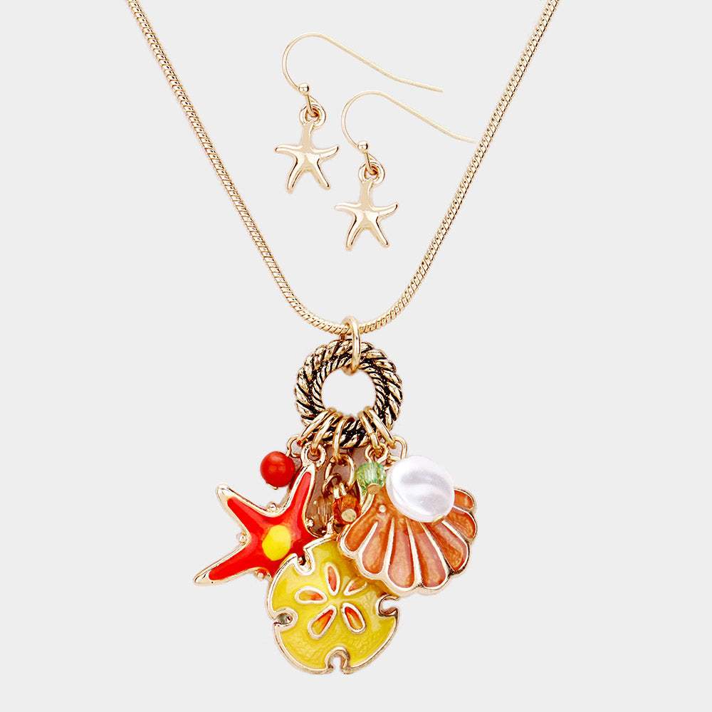 Starfish Sealife Pearl Pendant Necklace - Madeline Love - Flyclothing LLC