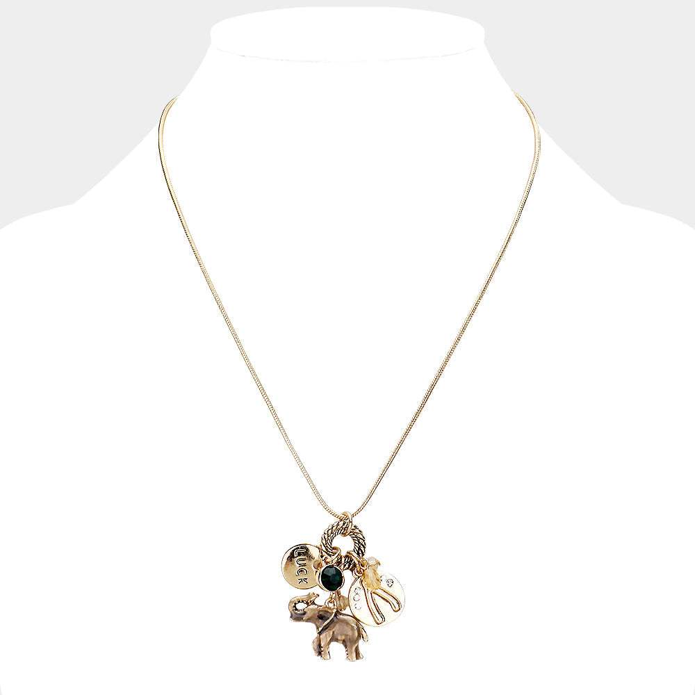 Elephant Luck Pendant Necklace - Madeline Love - Flyclothing LLC