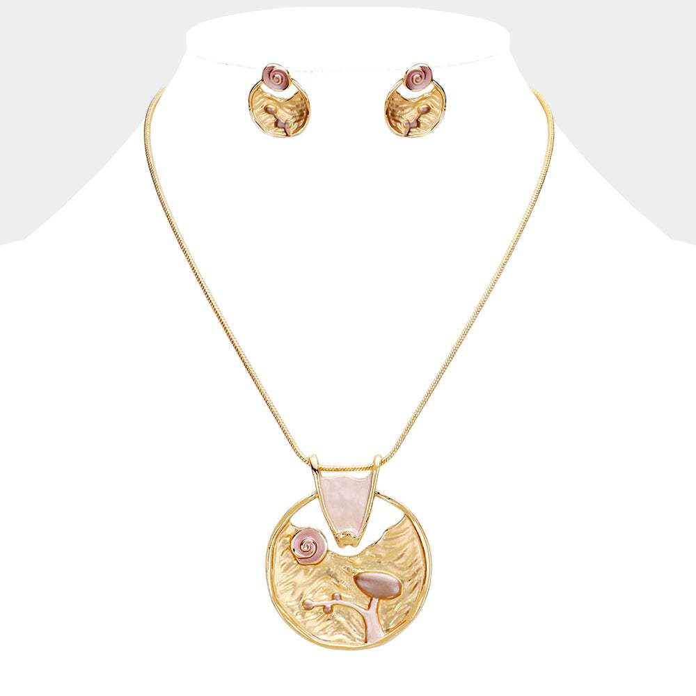 Crystal Abstract Design Pendant Necklace - Madeline Love - Flyclothing LLC