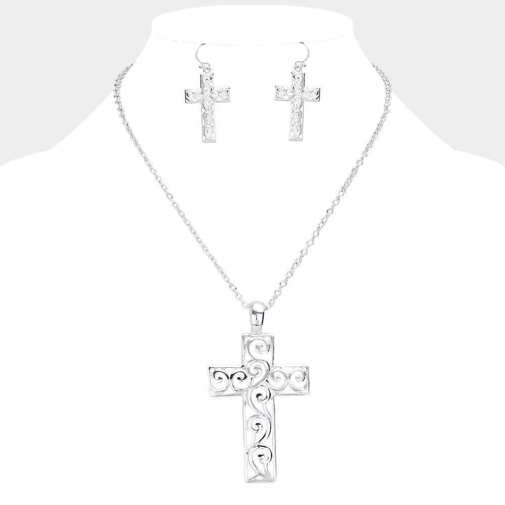 Wester Metal Cross Pendant Necklace - Madeline Love - Flyclothing LLC