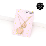 2PCS - MAMA MINI Enamel Heart Pendant Moms and Kids Set Necklaces - Madeline Love - Flyclothing LLC