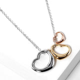 Triple Open Heart Pendant Necklace - Madeline Love - Flyclothing LLC