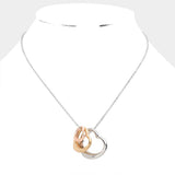 Triple Open Heart Pendant Necklace - Madeline Love - Flyclothing LLC