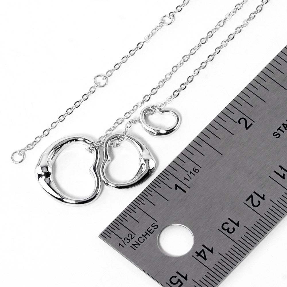 Triple Open Heart Pendant Necklace - Madeline Love - Flyclothing LLC