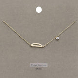 D Brass Metal Cubic Zirconia Initial Monogram Pendant Necklace - Madeline Love - Flyclothing LLC