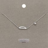 D Brass Metal Cubic Zirconia Initial Monogram Pendant Necklace - Madeline Love - Flyclothing LLC