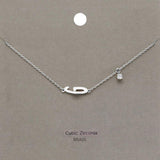 G Brass Metal Cubic Zirconia Initial Monogram Pendant Necklace - Madeline Love - Flyclothing LLC