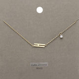 H Brass Metal Cubic Zirconia Initial Monogram Pendant Necklace - Madeline Love - Flyclothing LLC