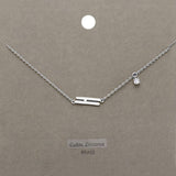 H Brass Metal Cubic Zirconia Initial Monogram Pendant Necklace - Madeline Love - Flyclothing LLC