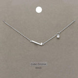 L Brass Metal Cubic Zirconia Initial Monogram Pendant Necklace - Madeline Love - Flyclothing LLC