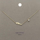 P Brass Metal Cubic Zirconia Initial Monogram Pendant Necklace - Madeline Love - Flyclothing LLC