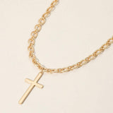 Metal Cross Pendant Necklace - Madeline Love - Flyclothing LLC