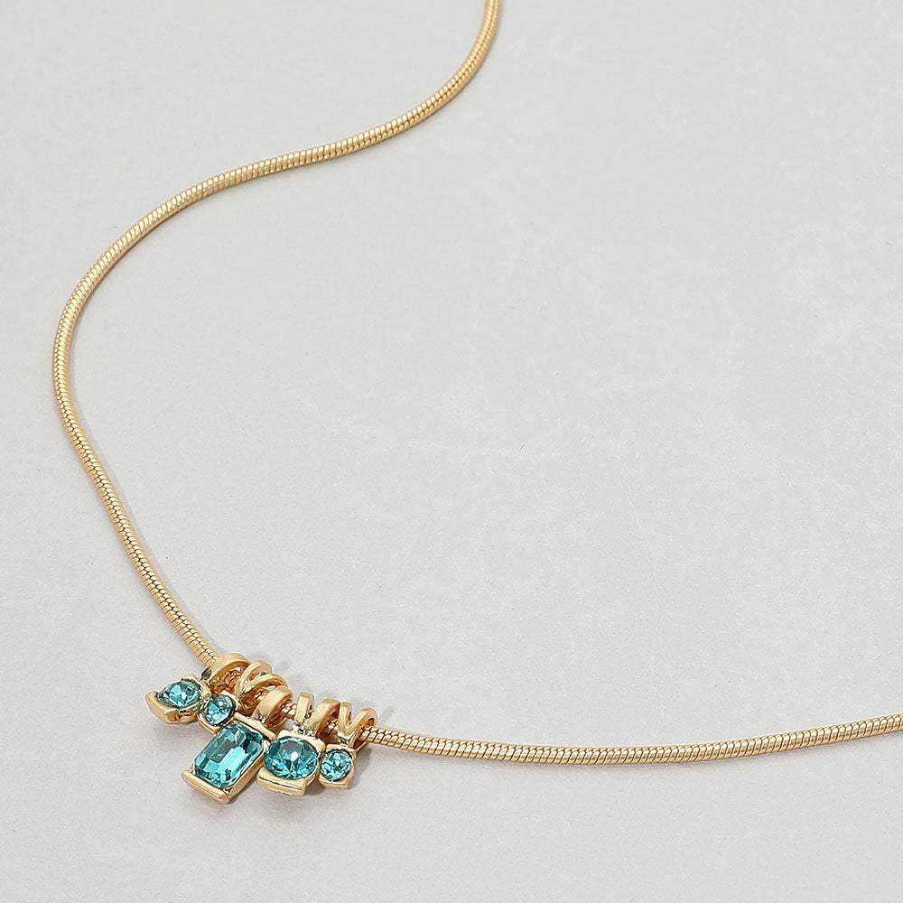 Sparkling Charm Beaded Skinny Snake Chain Necklace - Madeline Love - Flyclothing LLC