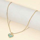 Butterfly Flower Enamel Detailed Heart Pendant Necklace - Madeline Love - Flyclothing LLC