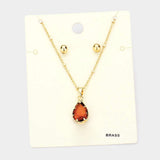 Brass Metal Teardrop Pendant Necklace - Madeline Love - Flyclothing LLC