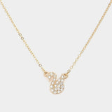 Rhinestone Embellished Swan Pendant Necklace - Madeline Love - Flyclothing LLC