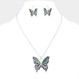 Abalone Butterfly Pendant Necklace - Madeline Love - Flyclothing LLC