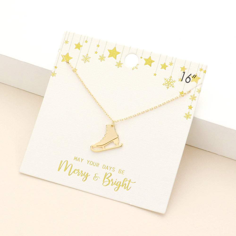 Metal Skate Shoe Pendant Necklace - Madeline Love - Flyclothing LLC