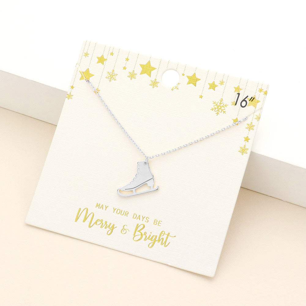 Metal Skate Shoe Pendant Necklace - Madeline Love - Flyclothing LLC