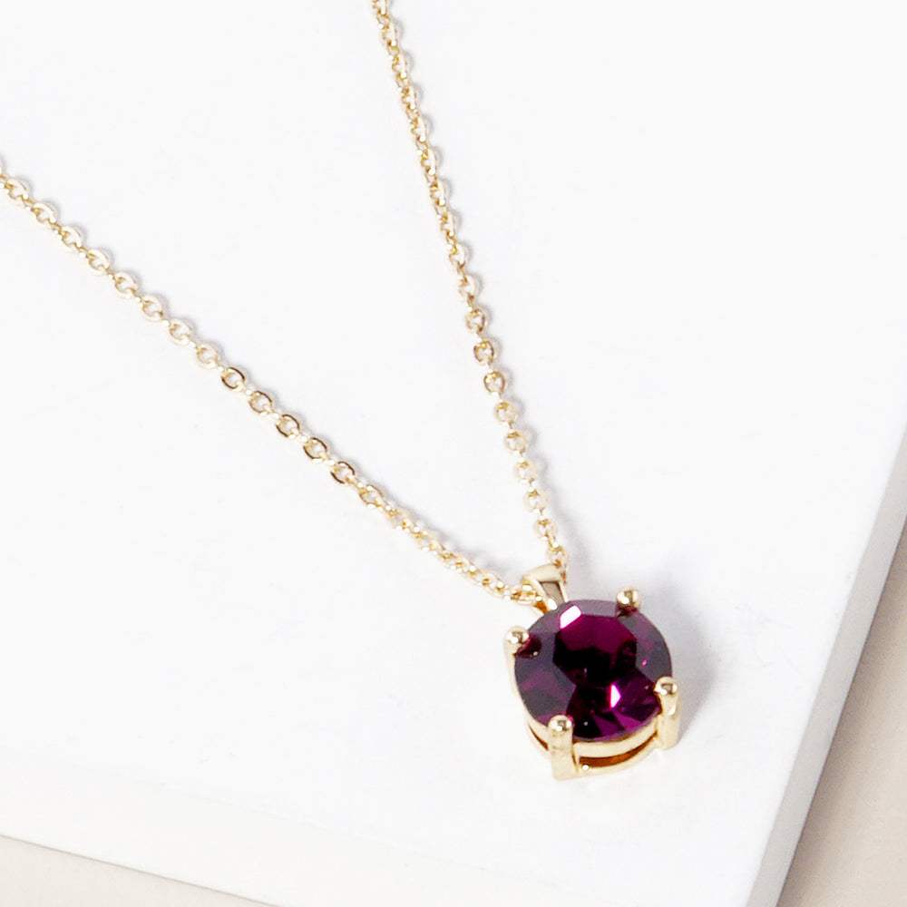 Febrary - Birthstone Pendant Necklace - Madeline Love - Flyclothing LLC