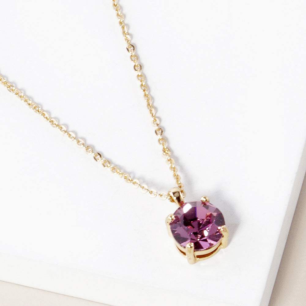June - Birthstone Pendant Necklace - Madeline Love - Flyclothing LLC