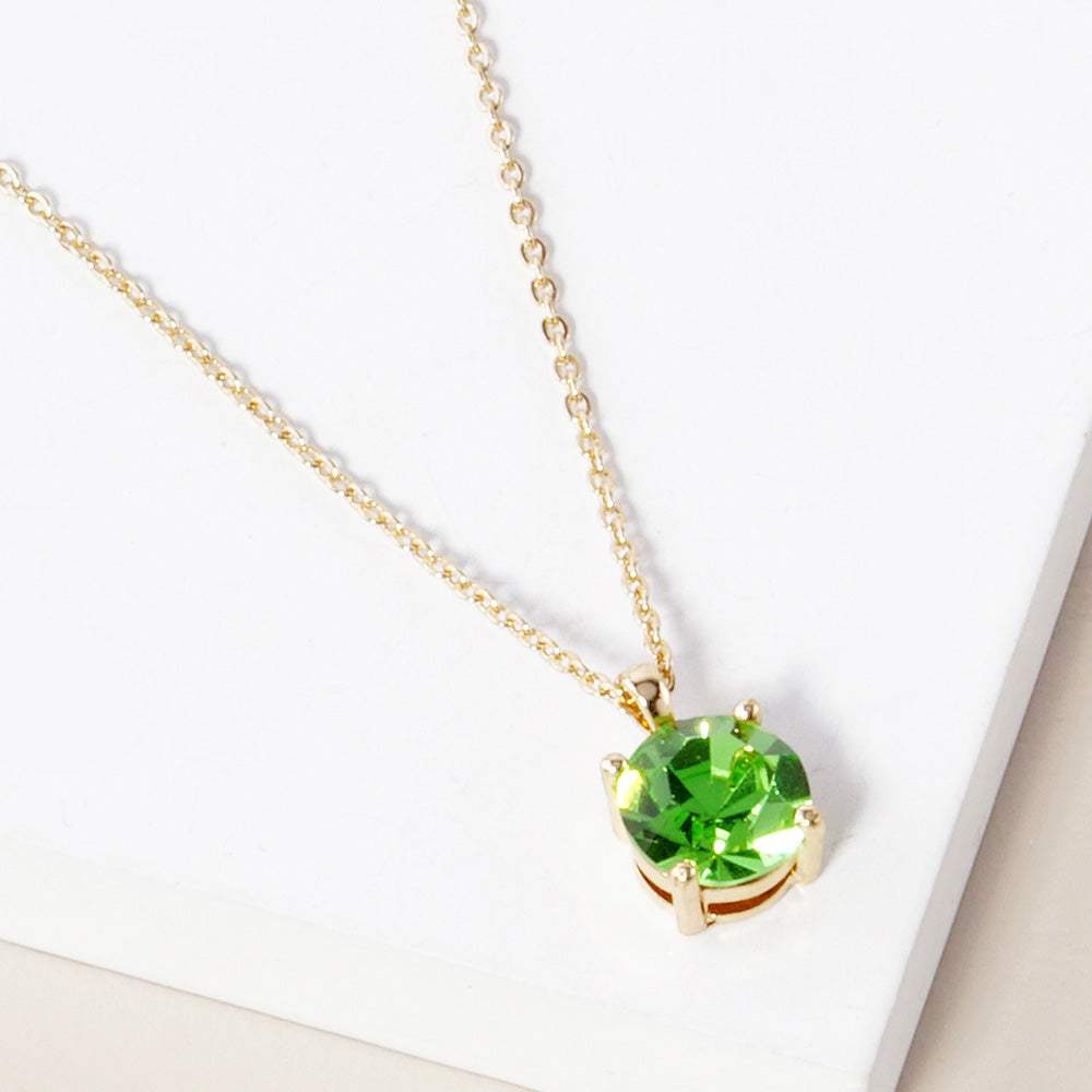 August - Birthstone Pendant Necklace - Madeline Love - Flyclothing LLC