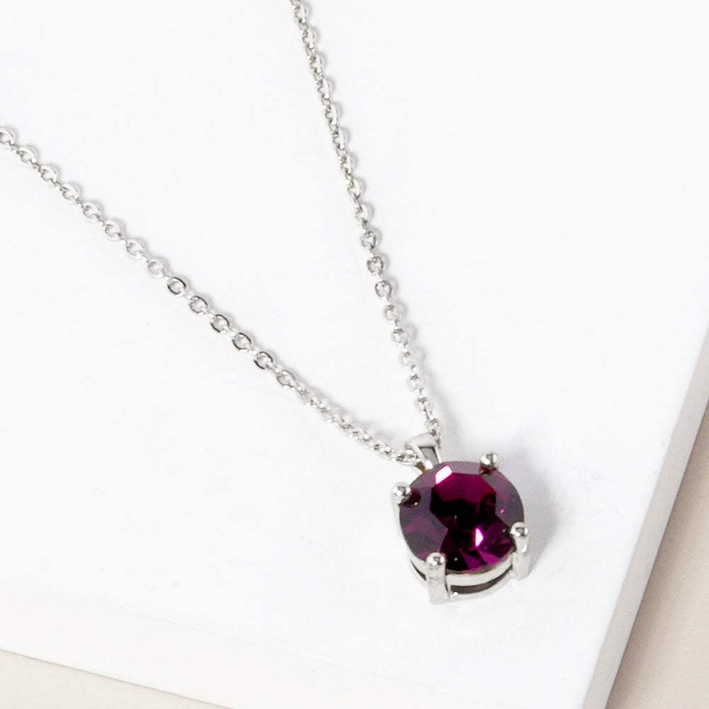 Febrary - Birthstone Pendant Necklace - Madeline Love - Flyclothing LLC