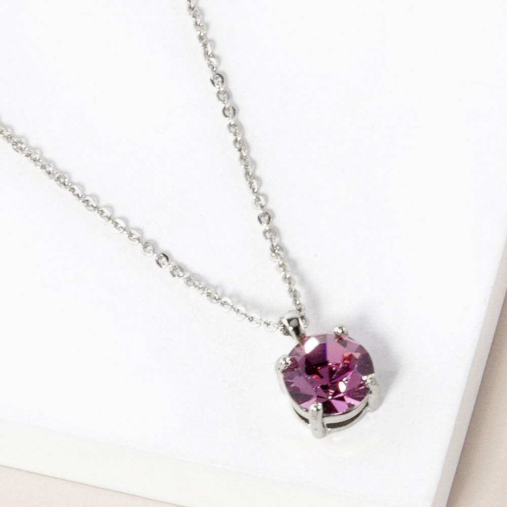 June - Birthstone Pendant Necklace - Madeline Love - Flyclothing LLC