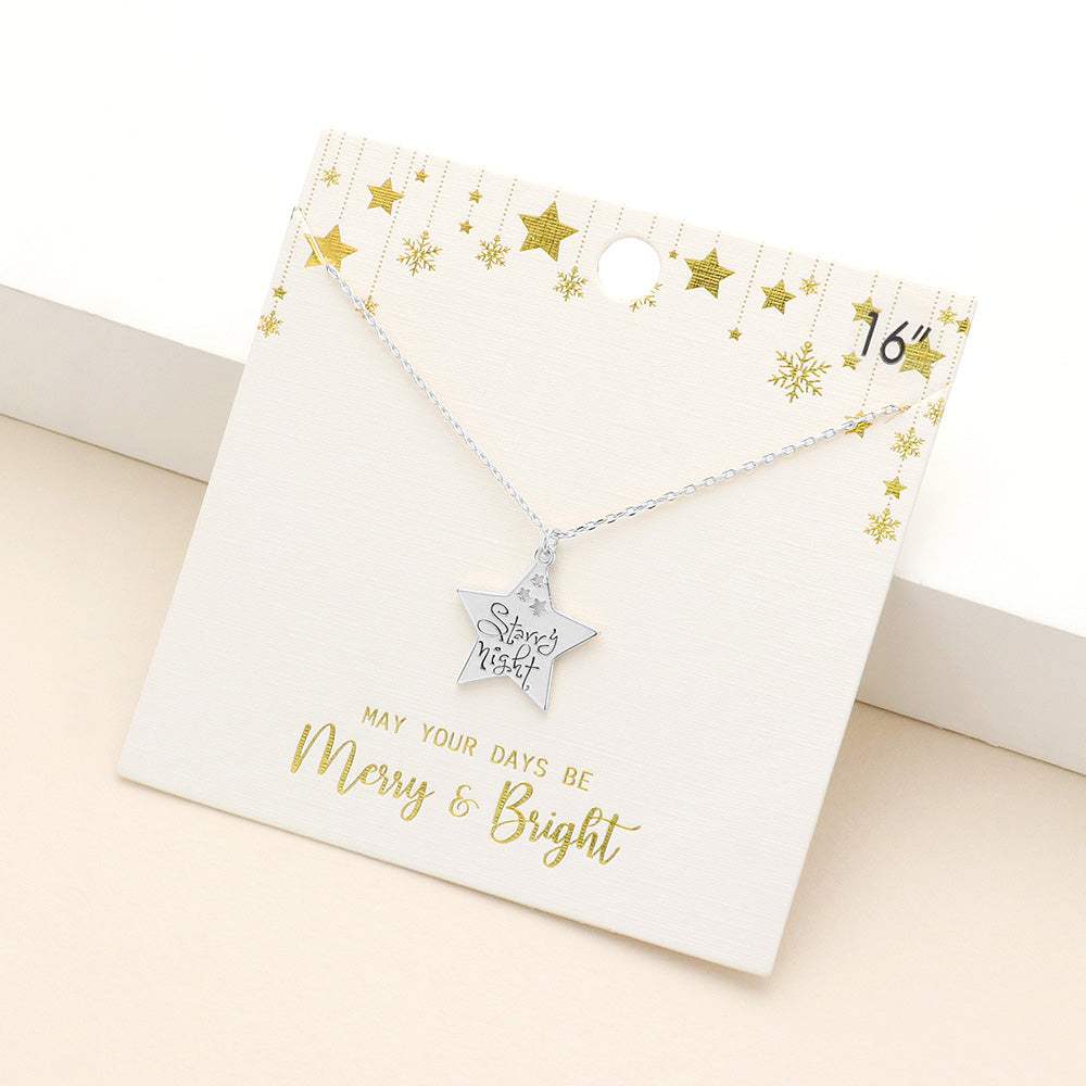 Starry Night Message Metal Star Pendant Necklace - Madeline Love - Flyclothing LLC