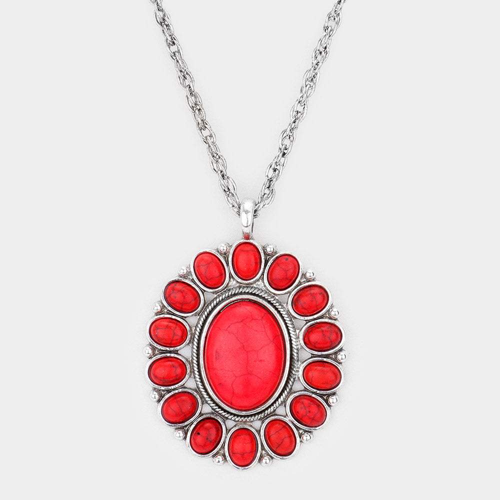 Natural Stone Pendant Necklace - Madeline Love - Flyclothing LLC