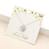 Merry and Happy Message Metal Christmas Gift Pendant Necklace - Madeline Love - Flyclothing LLC