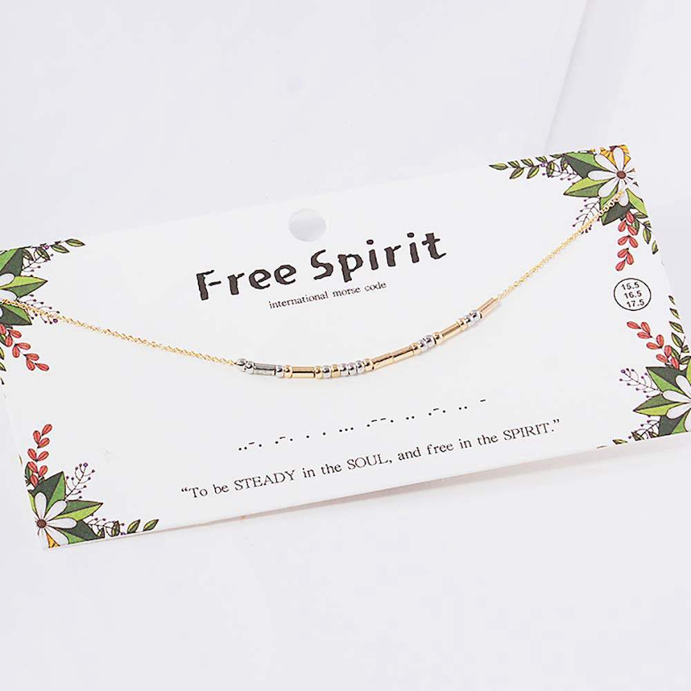 FREE SPIRIT Message Morse Code Pendant Necklace - Madeline Love - Flyclothing LLC