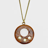 Wood Disc Cutout Pendant Necklace - Madeline Love - Flyclothing LLC