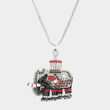 Pave Glass Crystal Pearl Accented ELEPHANT Pendant Necklace - Madeline Love - Flyclothing LLC