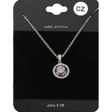 CZ Round Pendant Necklace - Madeline Love - Flyclothing LLC