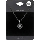 CZ Round Pendant Necklace - Madeline Love - Flyclothing LLC