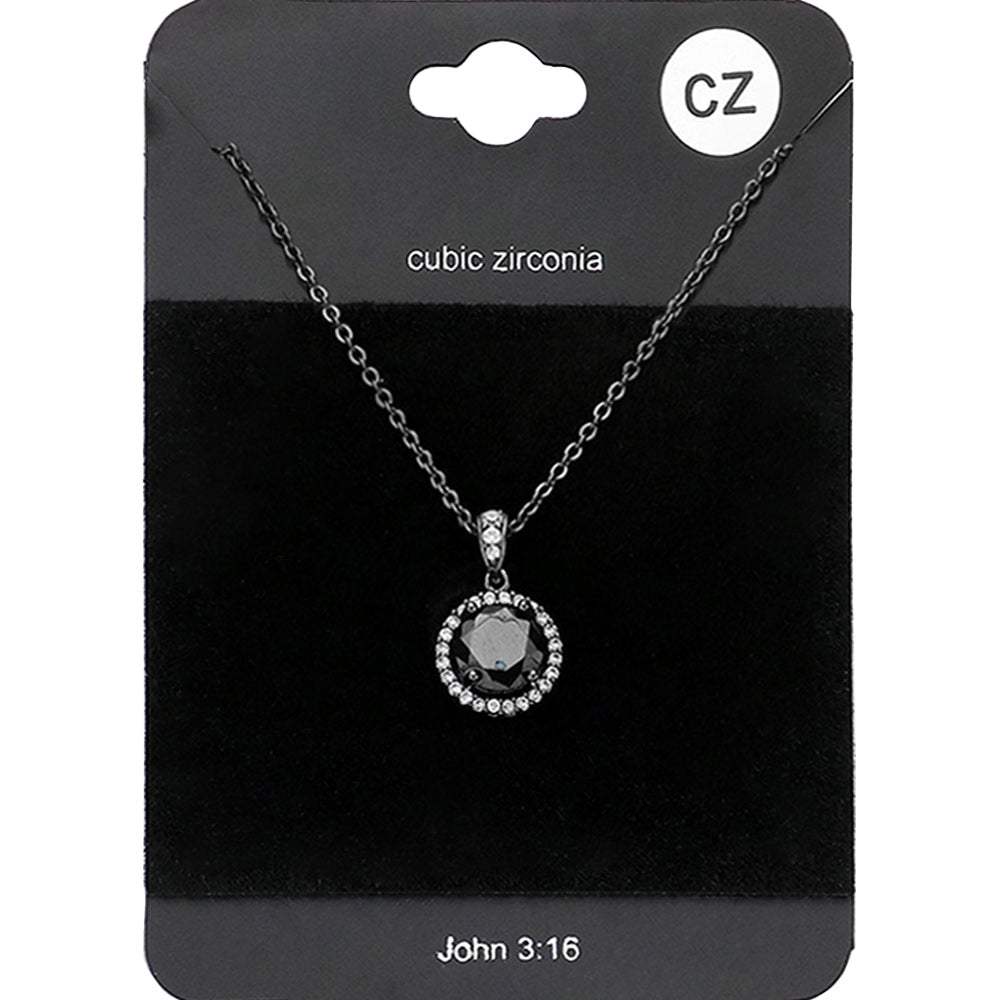 CZ Round Pendant Necklace - Madeline Love - Flyclothing LLC