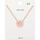CZ Embellished Open Circle Pendant Necklace - Madeline Love - Flyclothing LLC