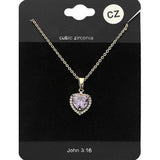CZ Heart Stone Pendant Necklace - Madeline Love - Flyclothing LLC