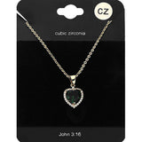 CZ Heart Stone Pendant Necklace - Madeline Love - Flyclothing LLC