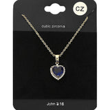 CZ Heart Stone Pendant Necklace - Madeline Love - Flyclothing LLC