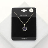 CZ Heart Stone Pendant Necklace - Madeline Love - Flyclothing LLC