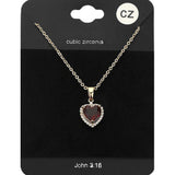 CZ Heart Stone Pendant Necklace - Madeline Love - Flyclothing LLC